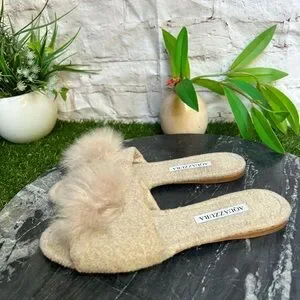 Aquazzura | Shoes | Aquazzura Foxy Faux Shearling Pompom